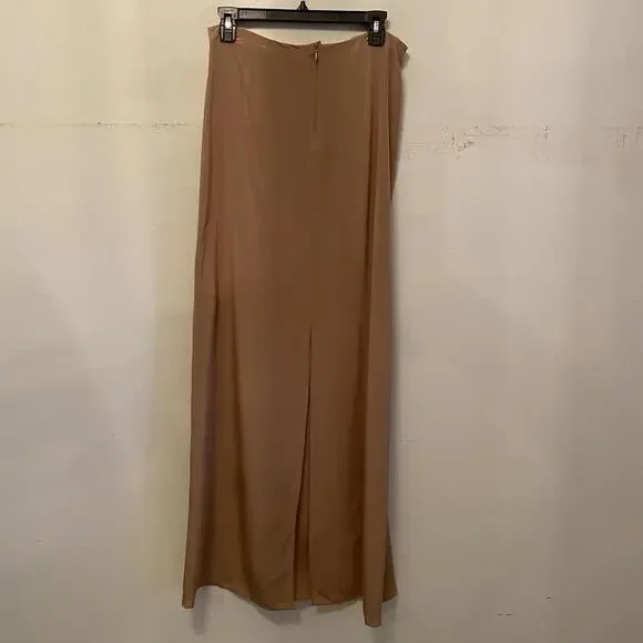 JOHANNA ORTIZ beige champagne satin maxi slip skirt sz L - Picture 6 of 7